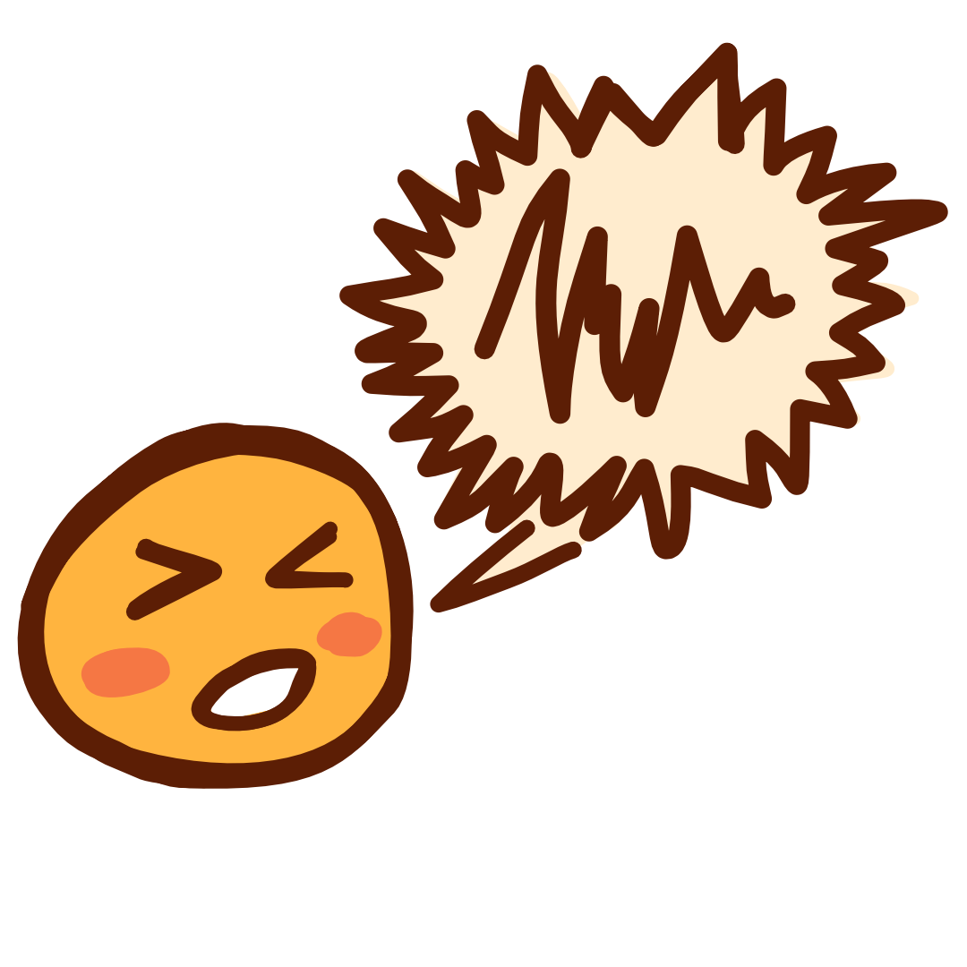  a yellow face with a spiky speech bubble